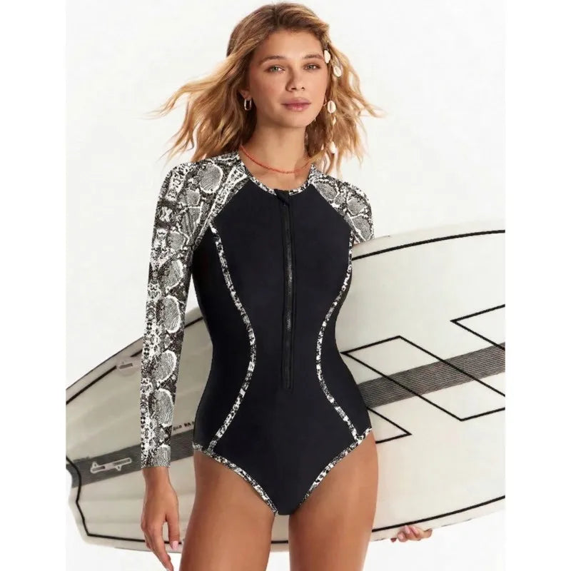 Netzärmel Sexy Badeanzug Damen Sommer Badeanzug Bikini Set Langarm Bademode Strand Schwimmanzug für Frauen Купальник