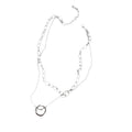 Women's Multilayer Silver Necklace – Electroplated Alloy Layering Chain