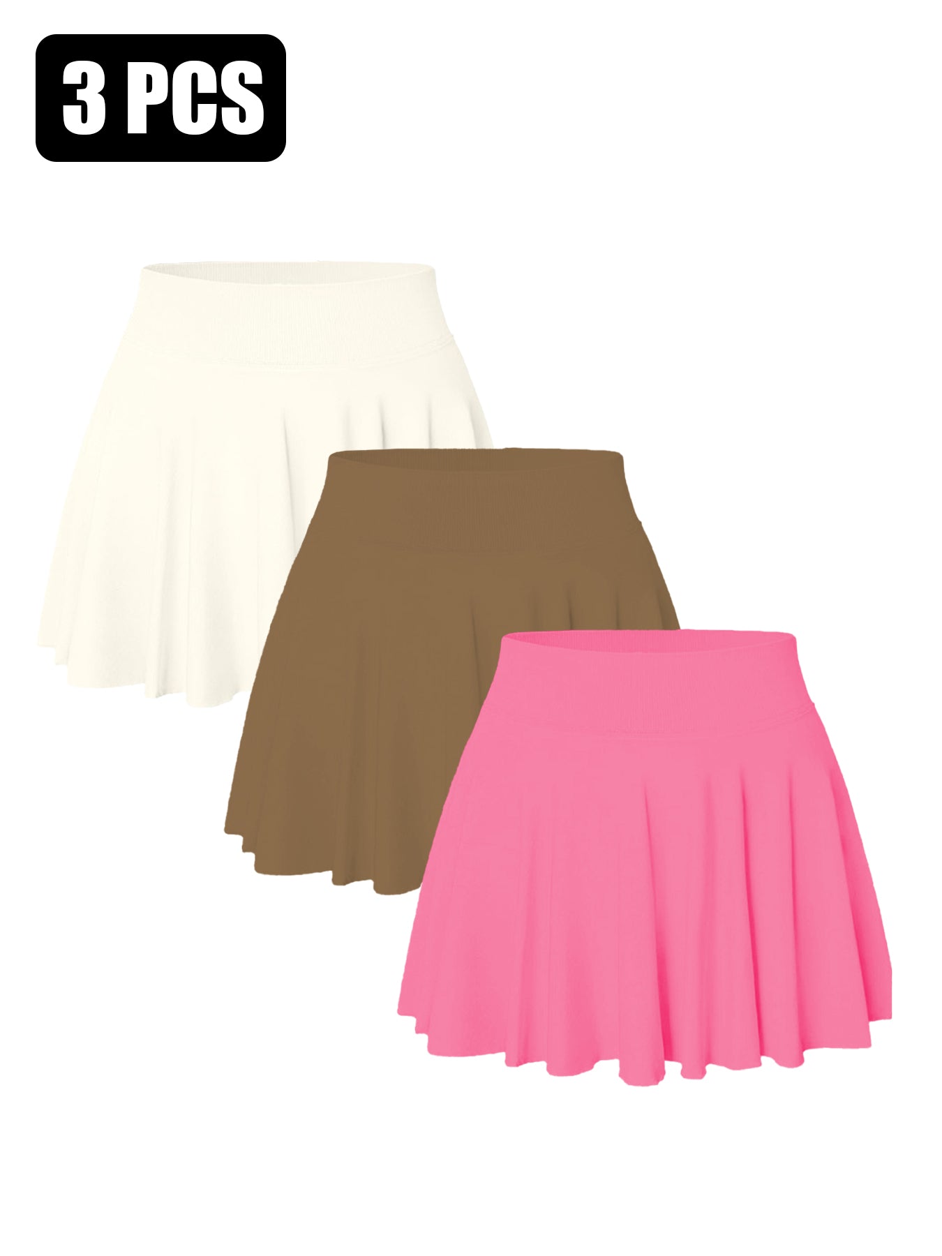 Women's 3-Pack Seamless Tennis Skirt Shorts with Pockets  AdriaPulse
