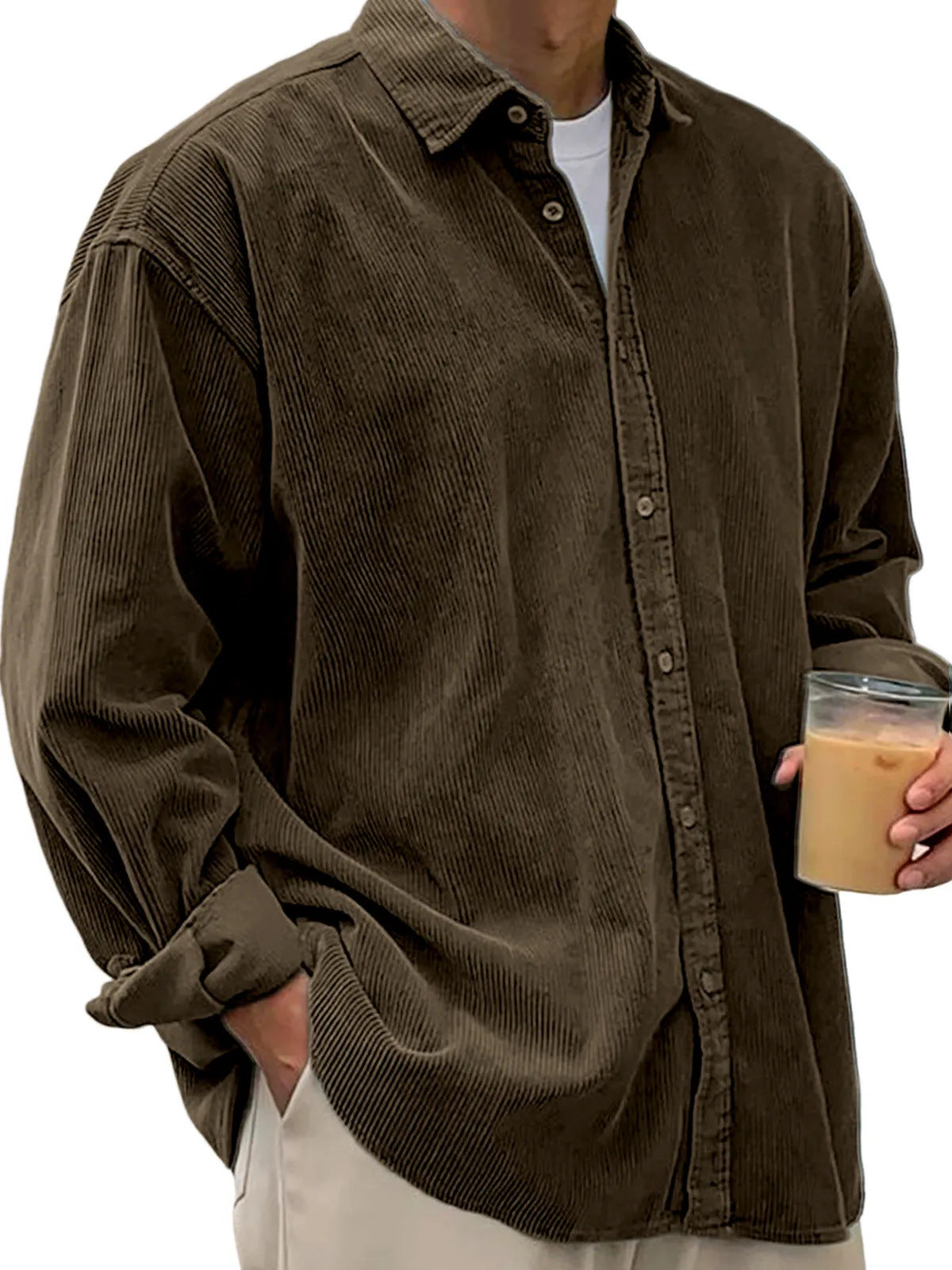 Casual Loose Men's Thick Shirt Jacket – 12 Colors S–5XL