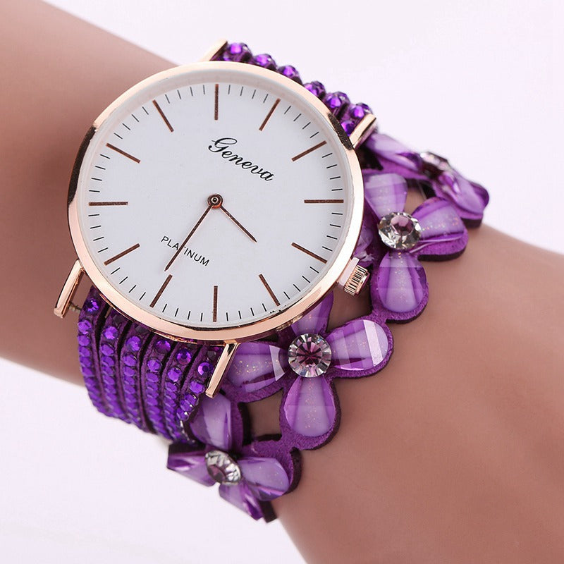 Women's Floral Quartz Bracelet Watch Elegant Dress Watch –  | AdriaPulse