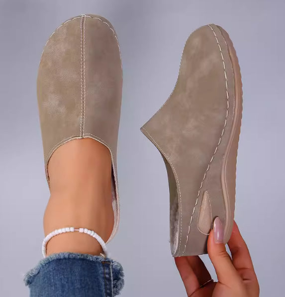 Plüsch-Keilsandaletten für Damen – Outdoor-Gartensandalen