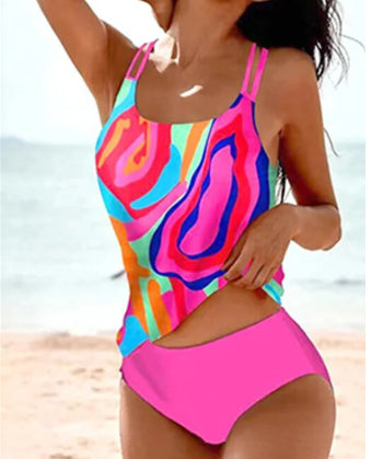 Vintage High Waist Two-Piece Swimsuit – Retro Print Conservative Bikini