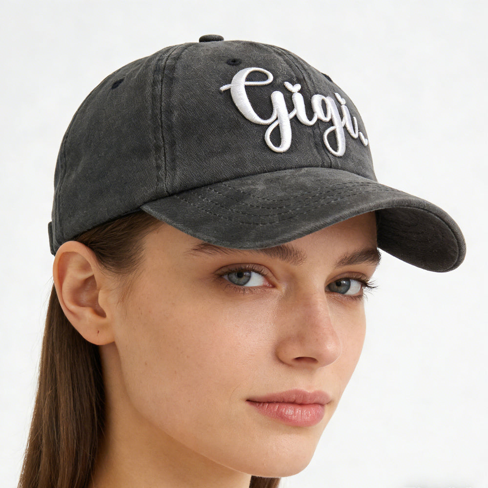 Gigi embroidered baseball cap for men and women, adjustable breathable cotton unisex hat with UV protection – AdriaPulse"