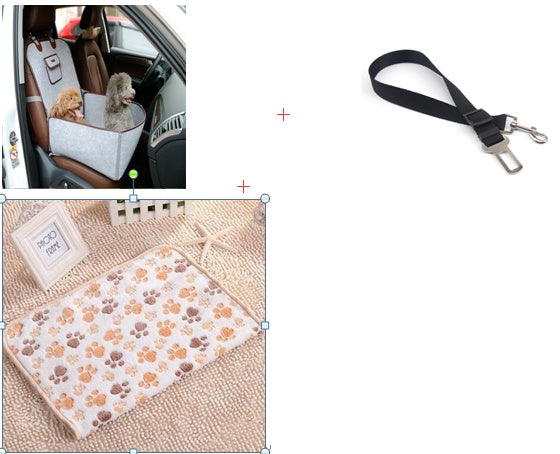 Dual-Purpose Pet Car Seat Cushion – Waterproof Nylon, Adjustable Strap, 45x45x58cm