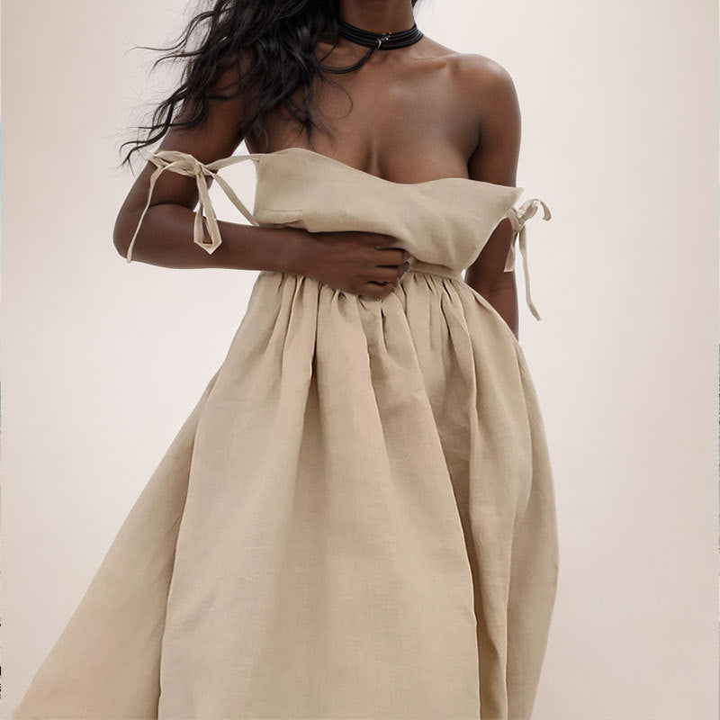 V-Neck Backless Split Maxi Dress – Women's High-Waist Sleeveless Summer Dress