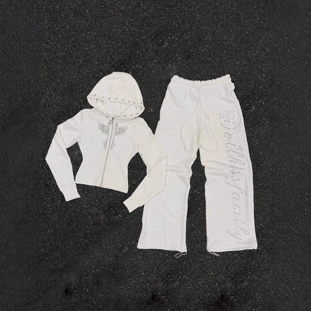 Y2K High-Street Trendy Rivet Straight Hoodie In Harajuku Style