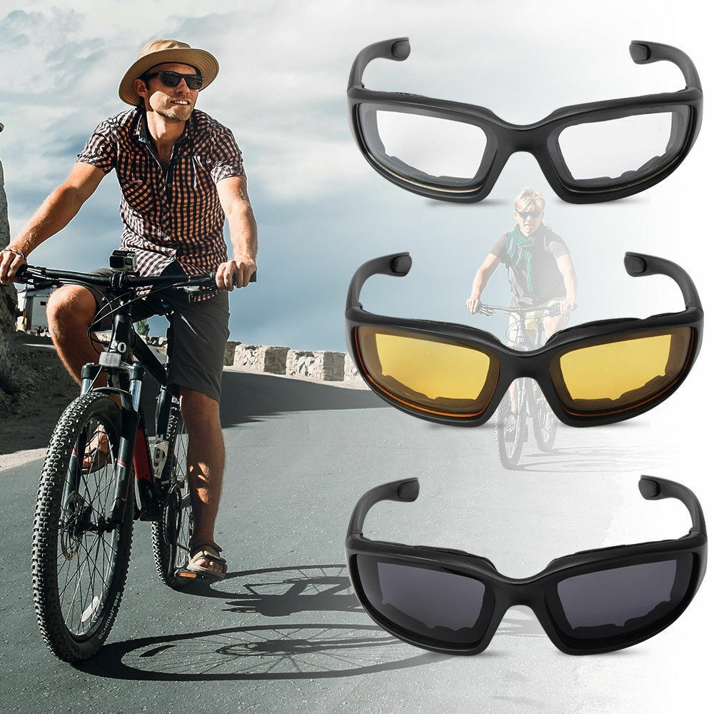3-pair motorcycle riding glasses set with UV400 mirror lenses in gray, clear and yellow – AdriaPulse