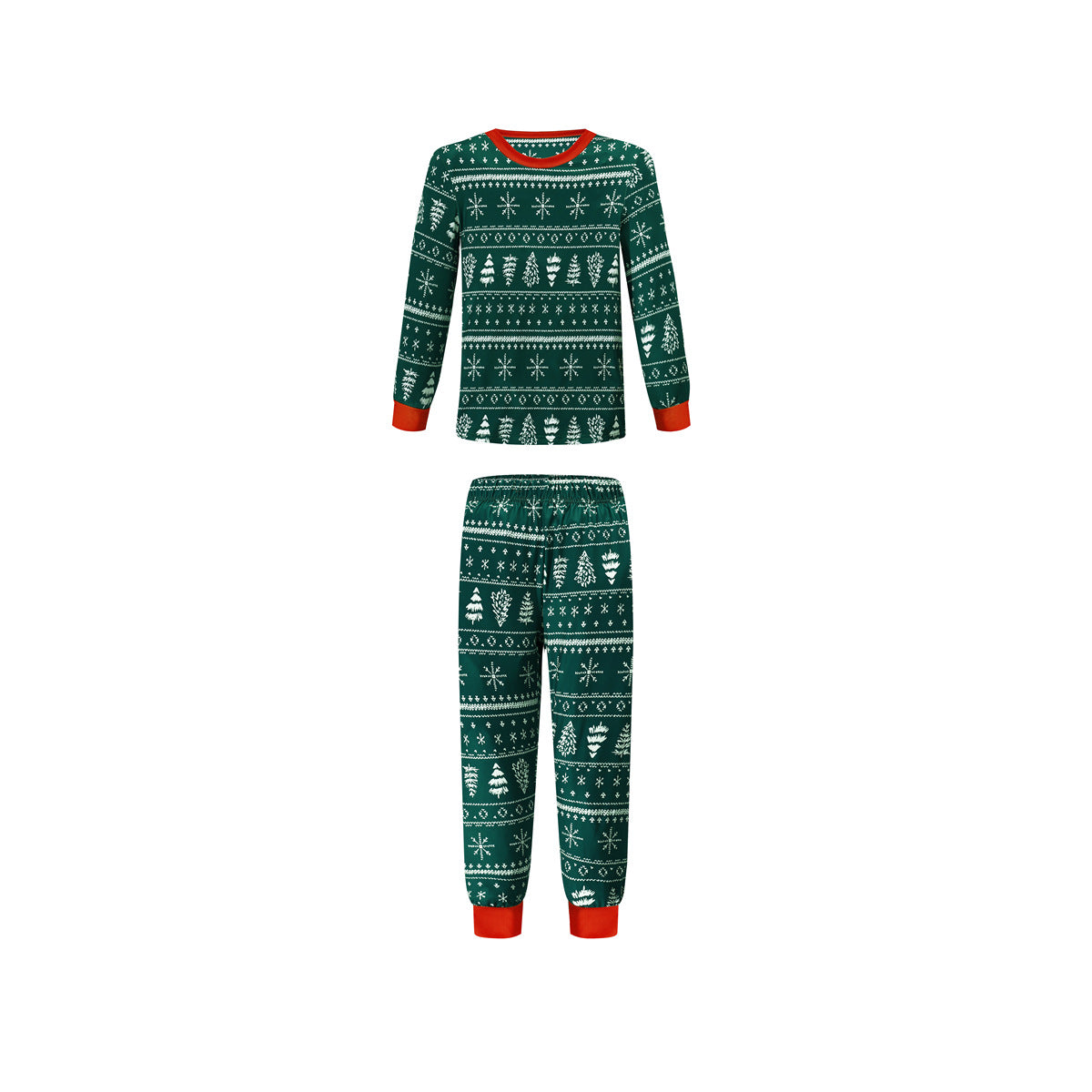 Christmas Family Matching Loungewear Set Green – Contrast Color Print Homewear – AdriaPulse"