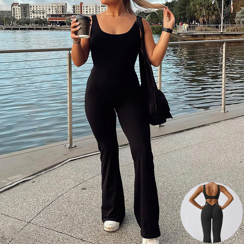 Women's Backless Yoga Jumpsuit – Slim Fit Hip Lift Activewear