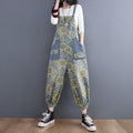 Spring Lean Print Jean Overalls For Women