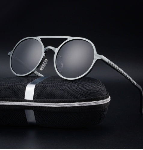 Polarized Round Sunglasses | Aluminum-Magnesium Vintage Frame – 5 Colors