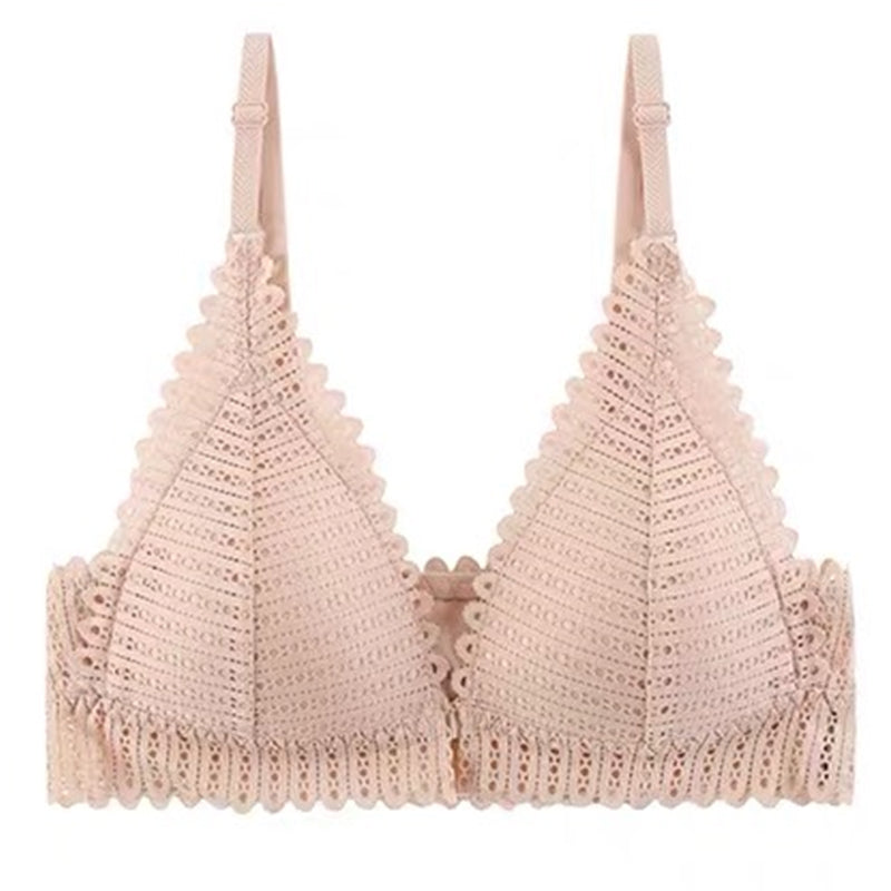 Lace Gathering Bra | Thin Cup Wire-Free Everyday Bra – Women