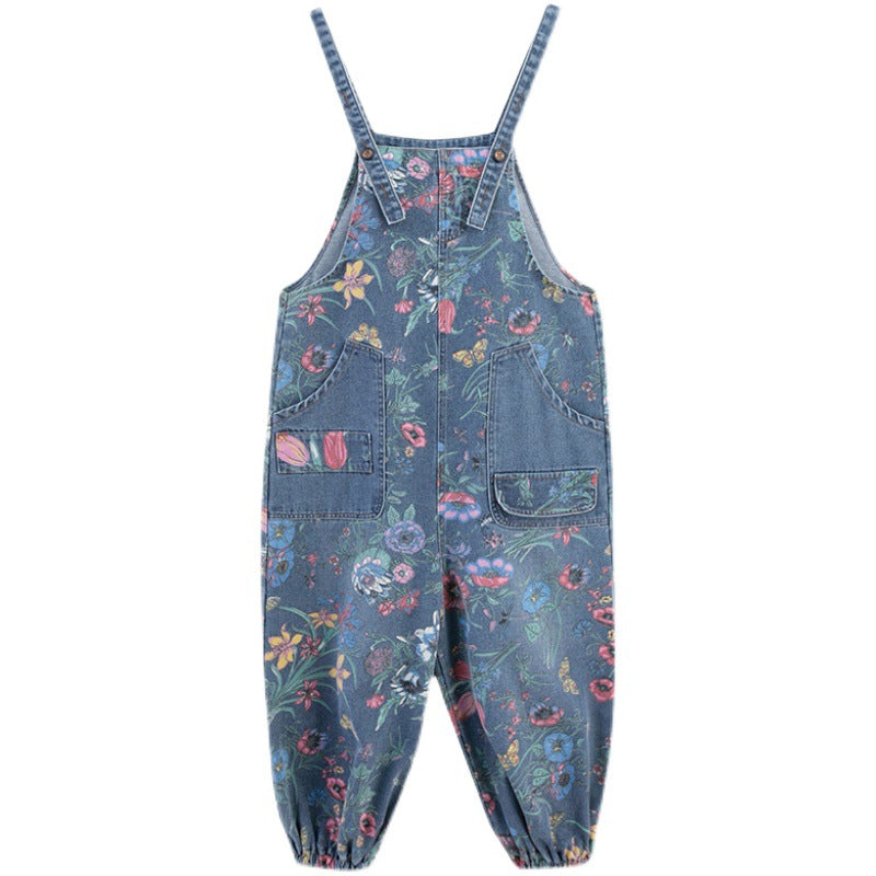 Salopette en jean imprimée Spring Lean pour femme