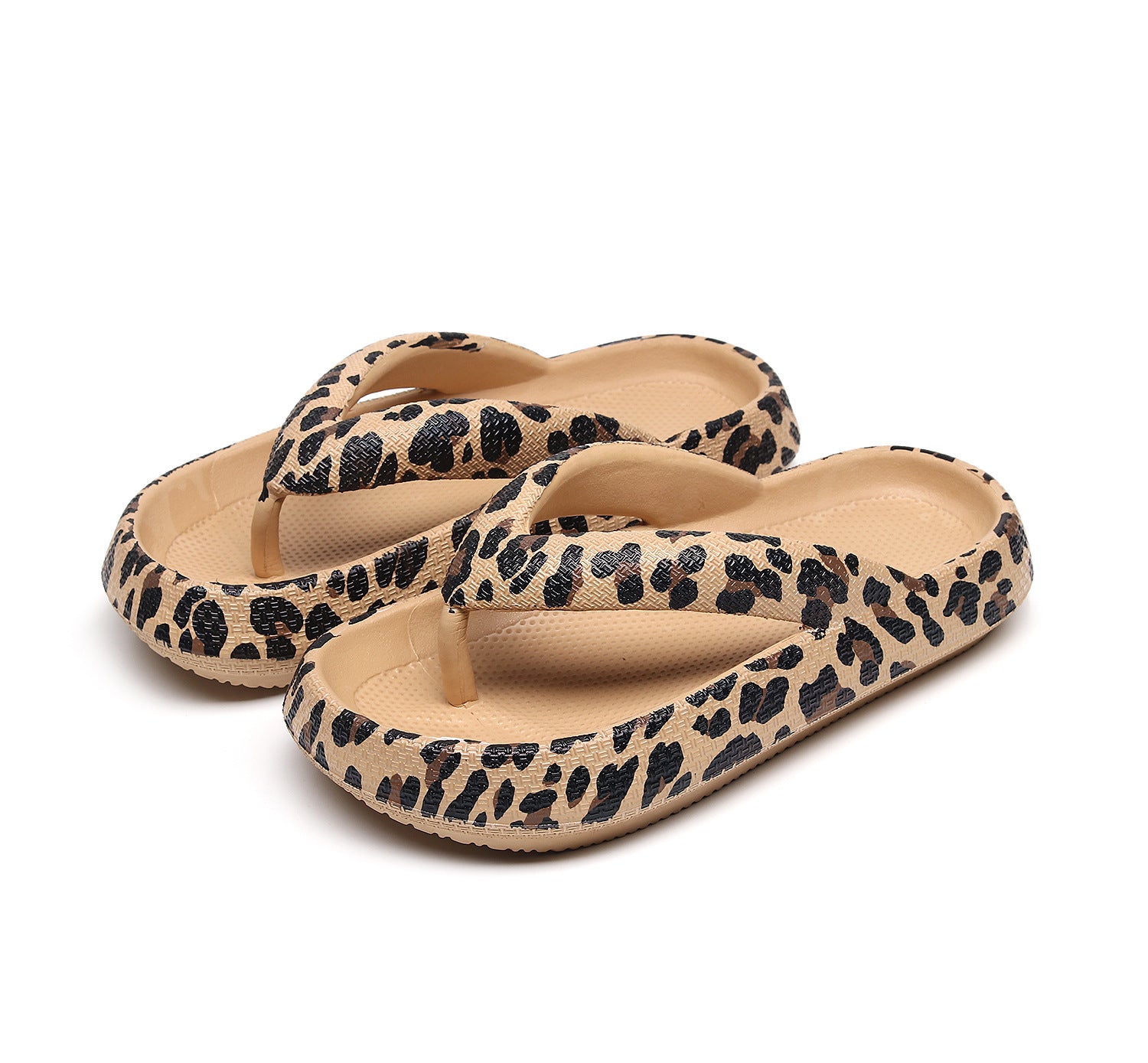 Women's Thick Sole Flip-Flops – Patterned Summer Slippers