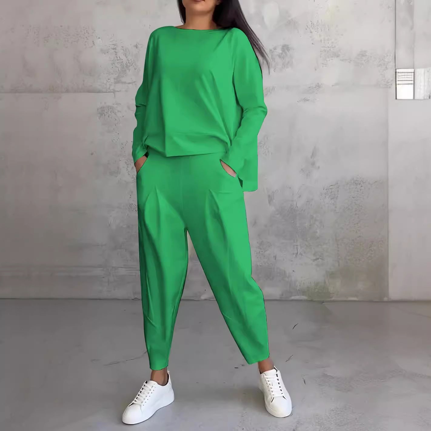 Women's Raglan Sleeve Top & Harem Pants Set – Casual Pocket Co-ord