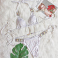 Glitter Halter Bikini Set – Women's Polyester Swimwear S–XL