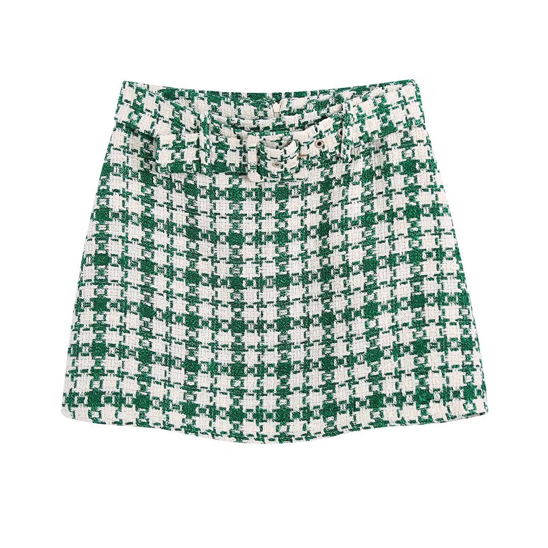 European And American Women's New Textured Miniskirt