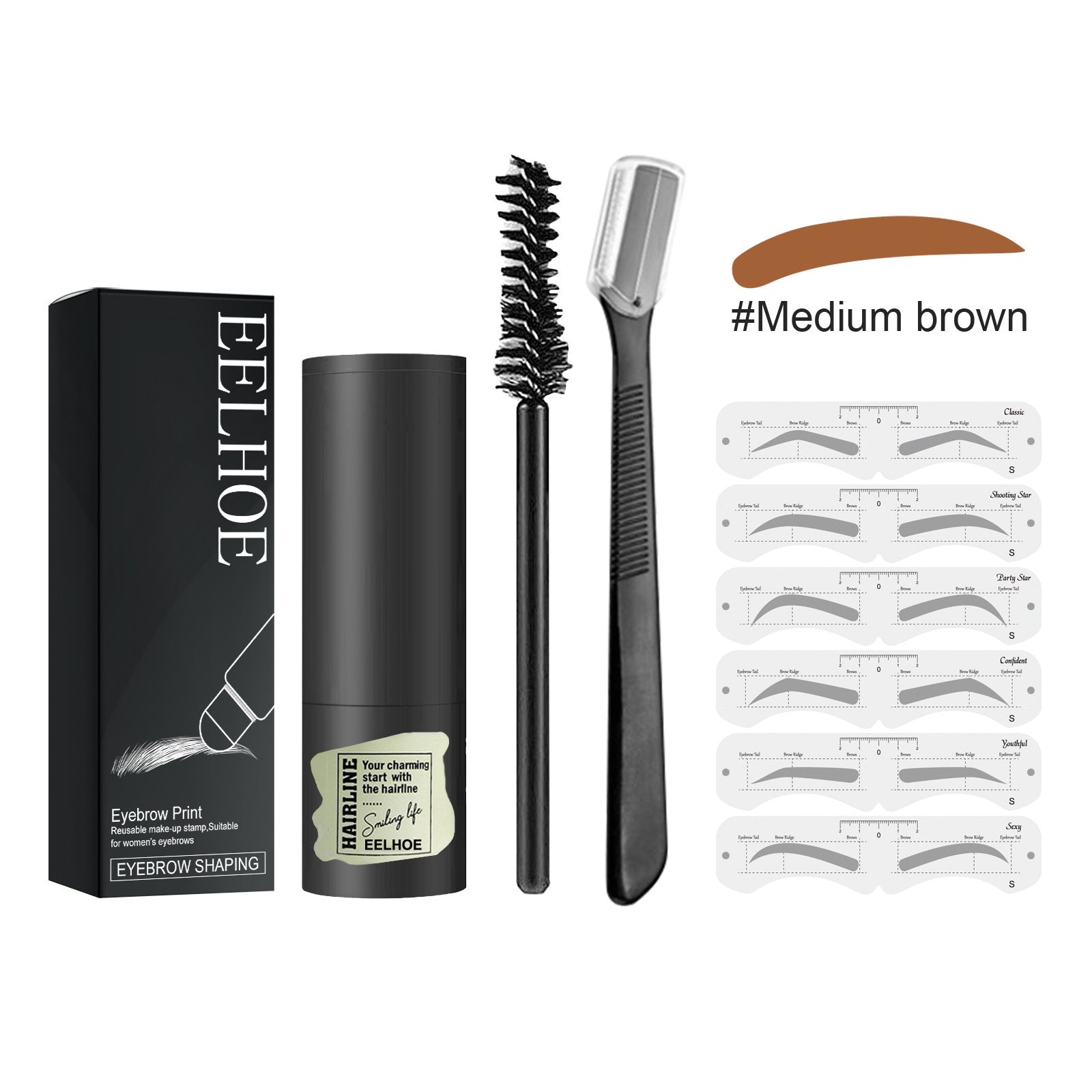 Eyebrow Print Set Natural Quick Eyebrow Stencil Makeup Dark Brown – AdriaPulse"