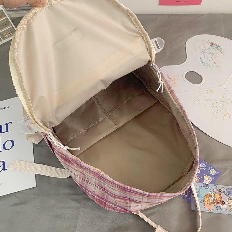 Schultasche, Kleiner Rucksack, Karierter Rucksack