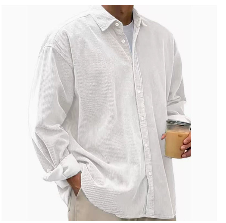 Casual Loose Men's Thick Shirt Jacket – 12 Colors S–5XL