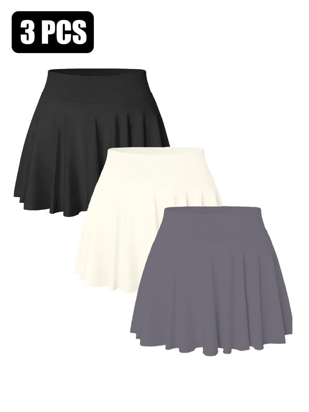 Women's 3-Pack Seamless Tennis Skirt Shorts with Pockets  AdriaPulse