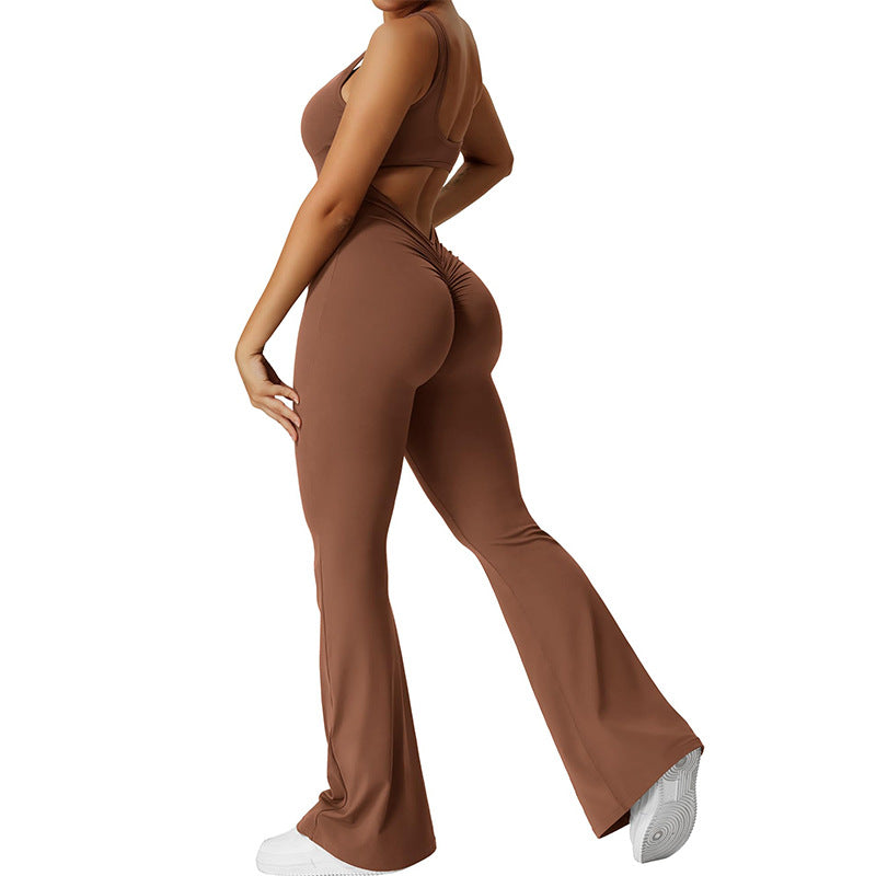 Women's Backless Yoga Jumpsuit – Slim Fit Hip Lift Activewear