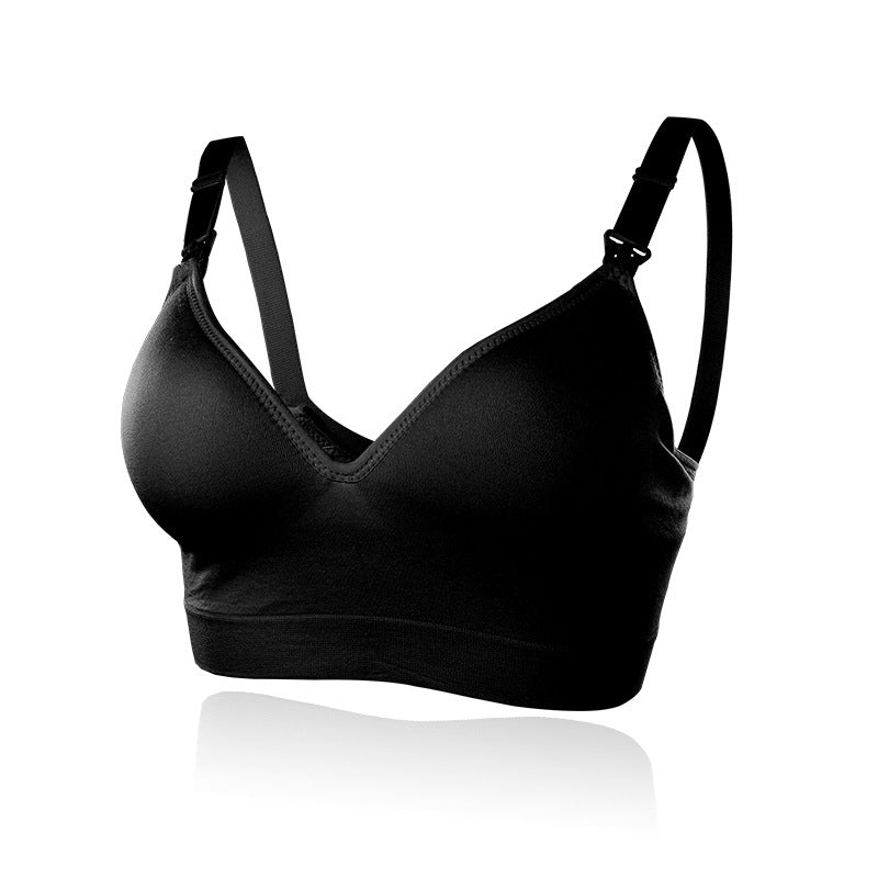 Maternity nursing bra in white with unwired front buckle closure and large cup design — soft nylon breastfeeding bra for pregnancy and postpartum, AdriaPulse