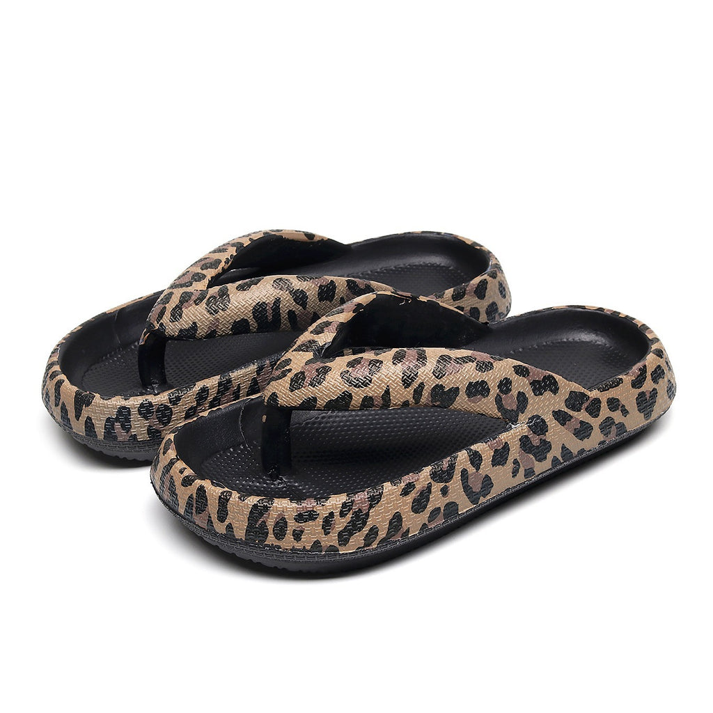 Women's Thick Sole Flip-Flops – Patterned Summer Slippers
