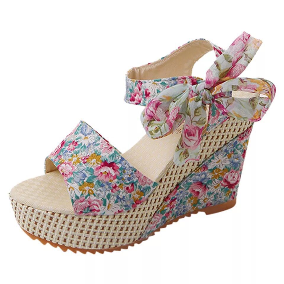 Damenmode Keilabsatz Peep-Toe Sandalen