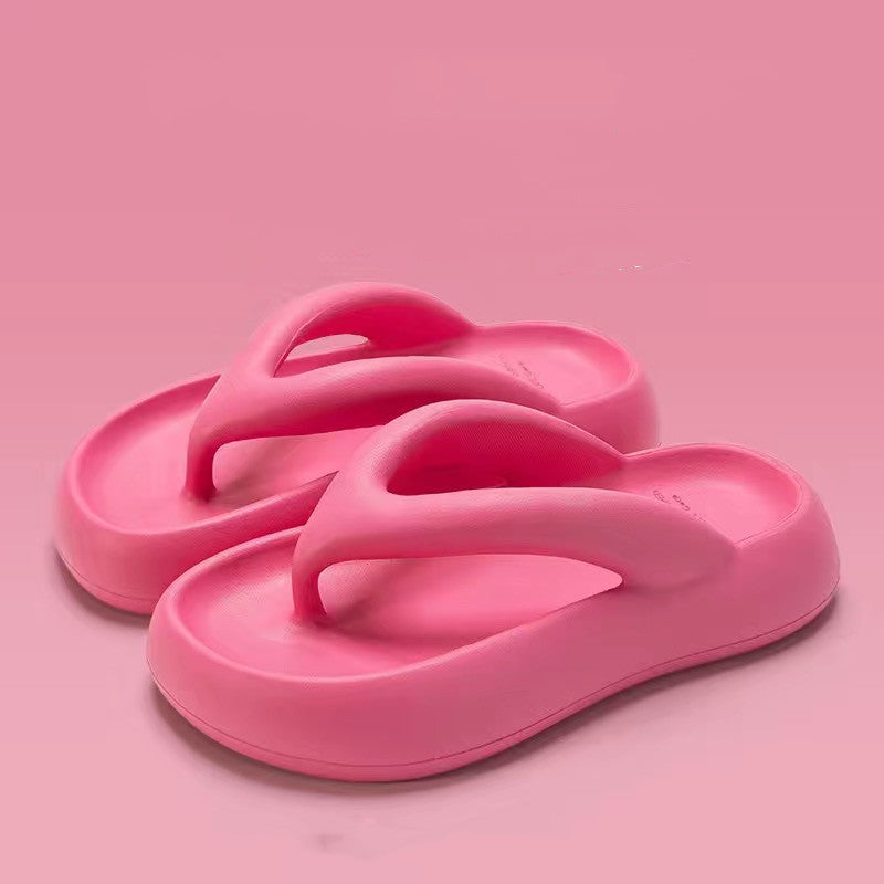 Plateau-Flip-Flops mit Schleife – Damen-Sommer-Strandsandalen