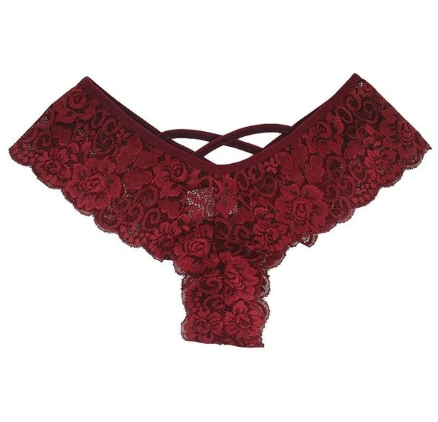 4-Pack Women's Sexy Lace Underwear Set – High Waist Thong & Brief Panties