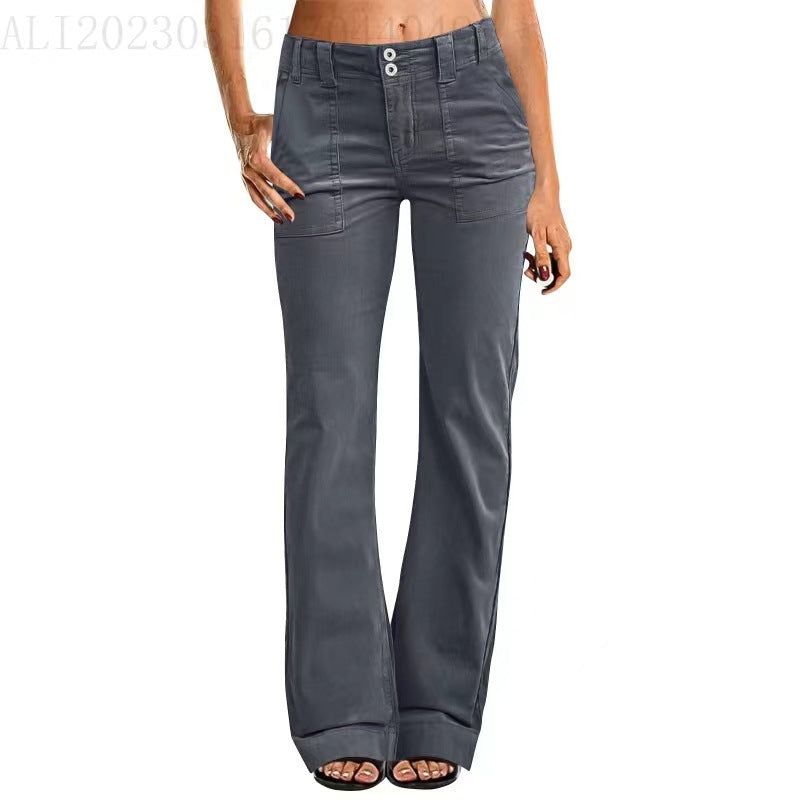 Women's Lightweight Bootcut Sports Pants – White S | AdriaPulse