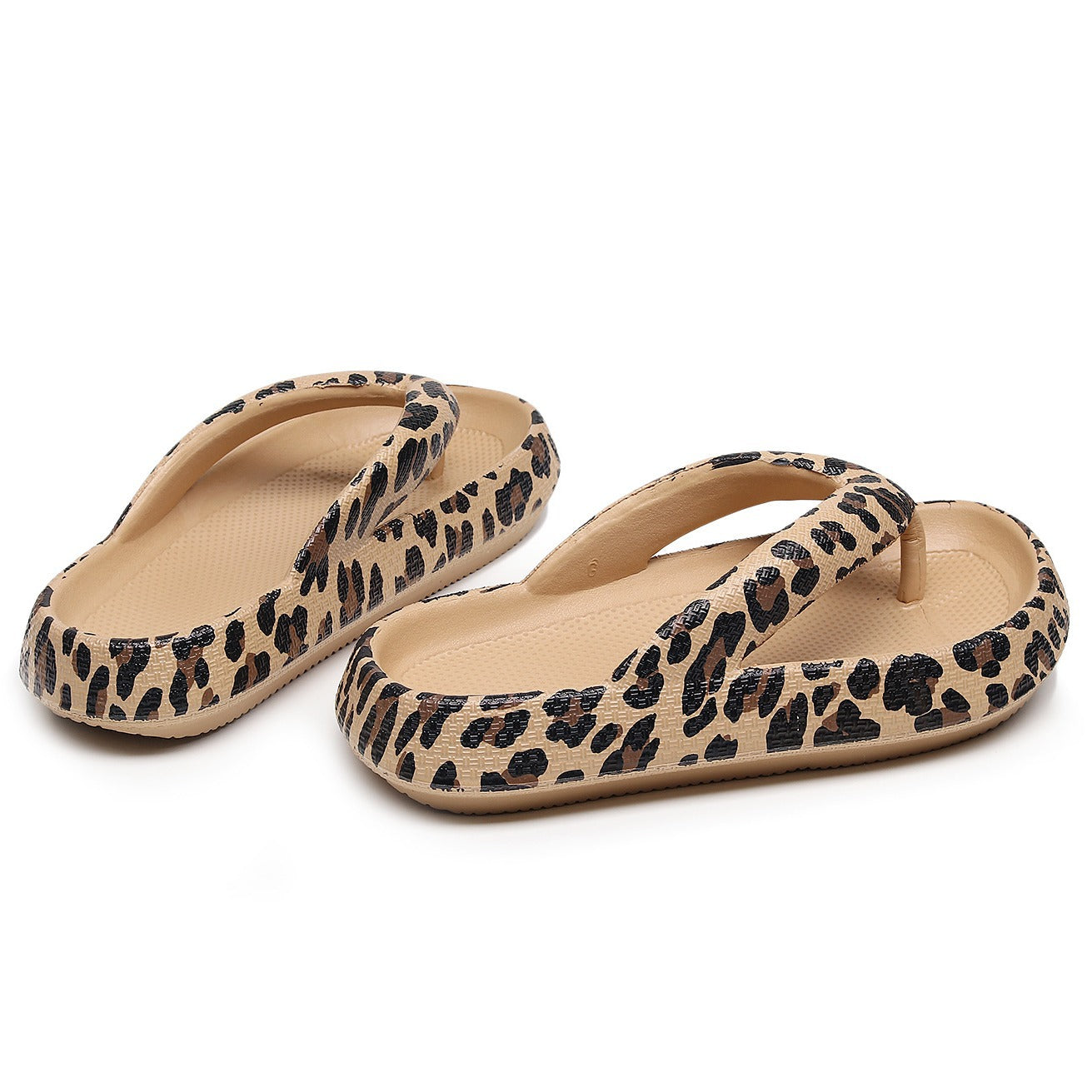 Women's Thick Sole Flip-Flops – Patterned Summer Slippers