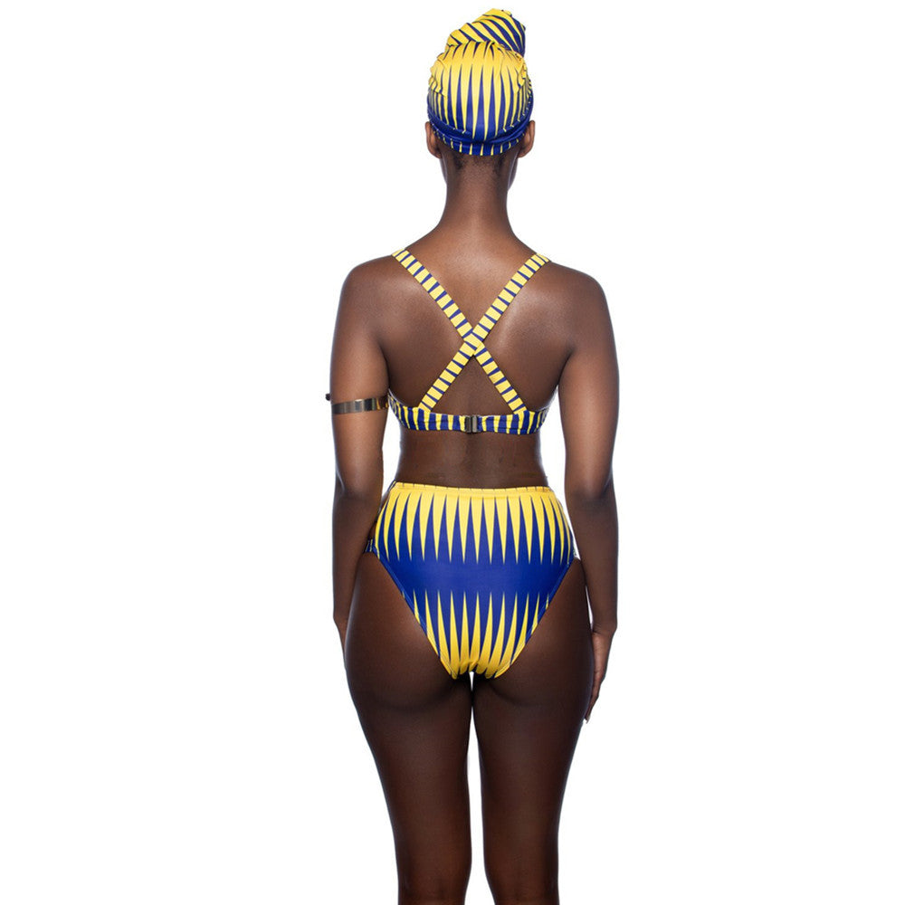 Split High Waist Open Back Bikini – Women's Quick-Dry Swimwear
