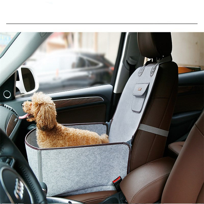 Dual-Purpose Pet Car Seat Cushion – Waterproof Nylon, Adjustable Strap, 45x45x58cm