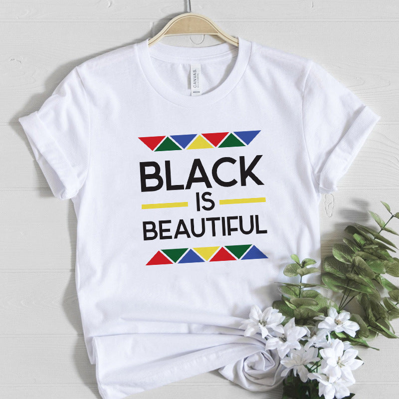 Letter Print T-Shirt | Loose Fit Digital Print Tee – Unisex