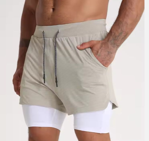 Men's 2-In-1 Gym Shorts – Quick Dry Breathable Running Fitness Shorts