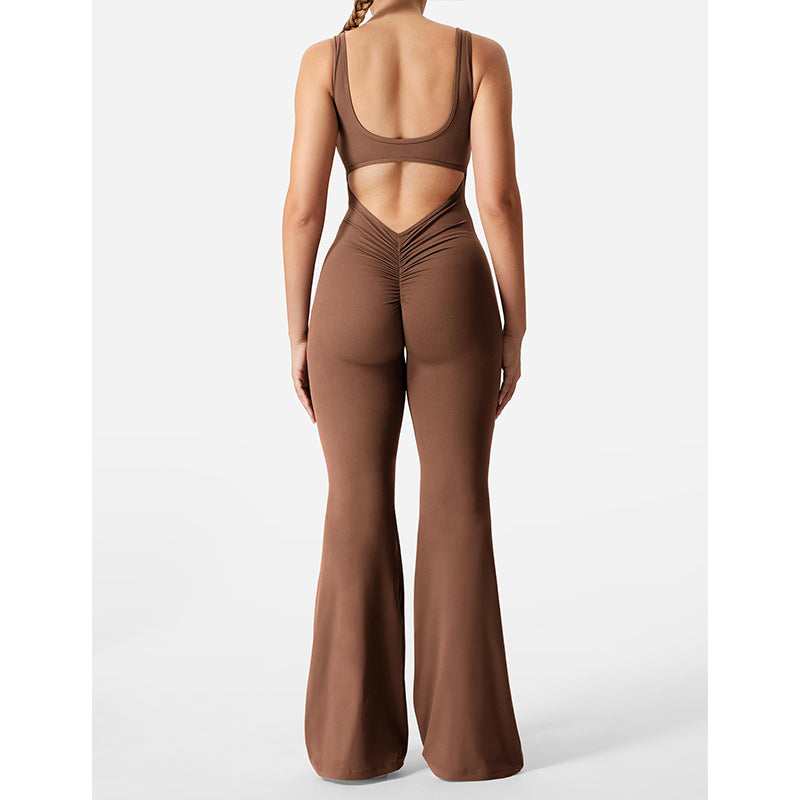 Women's Backless Yoga Jumpsuit – Slim Fit Hip Lift Activewear