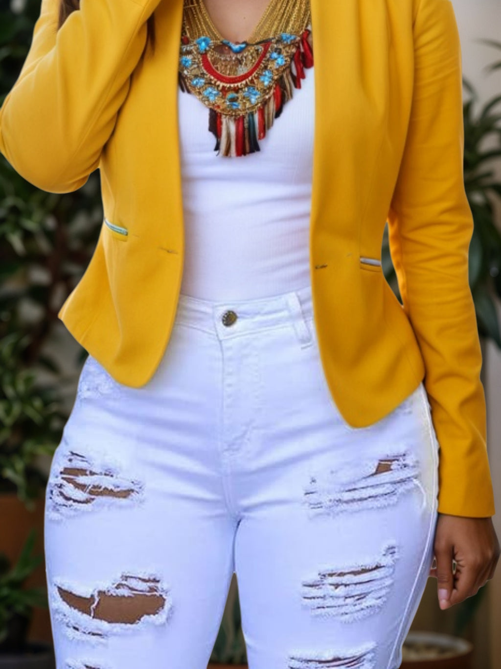Ladies' Distressed Denim Shorts with Frayed Edges in White – AdriaPulse