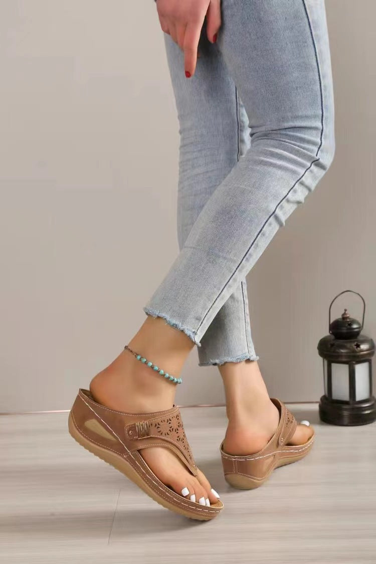 Women's Wedge Platform Roman Sandals PU – | AdriaPulse