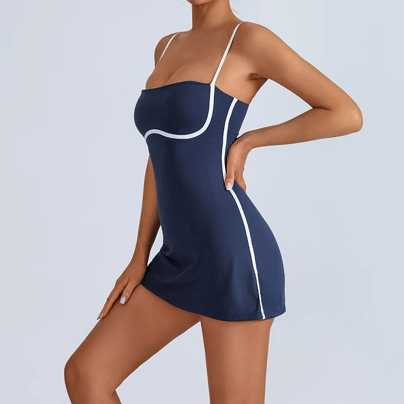 2025 New Women Yoga Jumpsuit Set Sexy Anti Glare One-Piece Jumpsuit Dance Ballet Sports Dress Gym Push up Running Tennis Sports