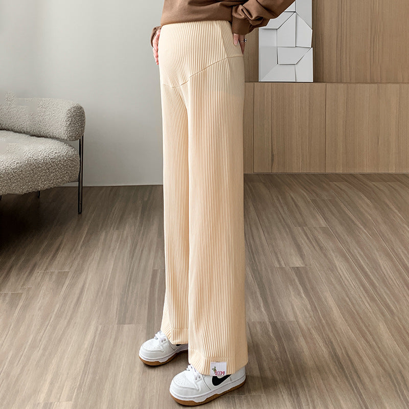 Women's Loose Straight Maternity Pants – Comfortable Wide-Leg Pregnancy Trousers