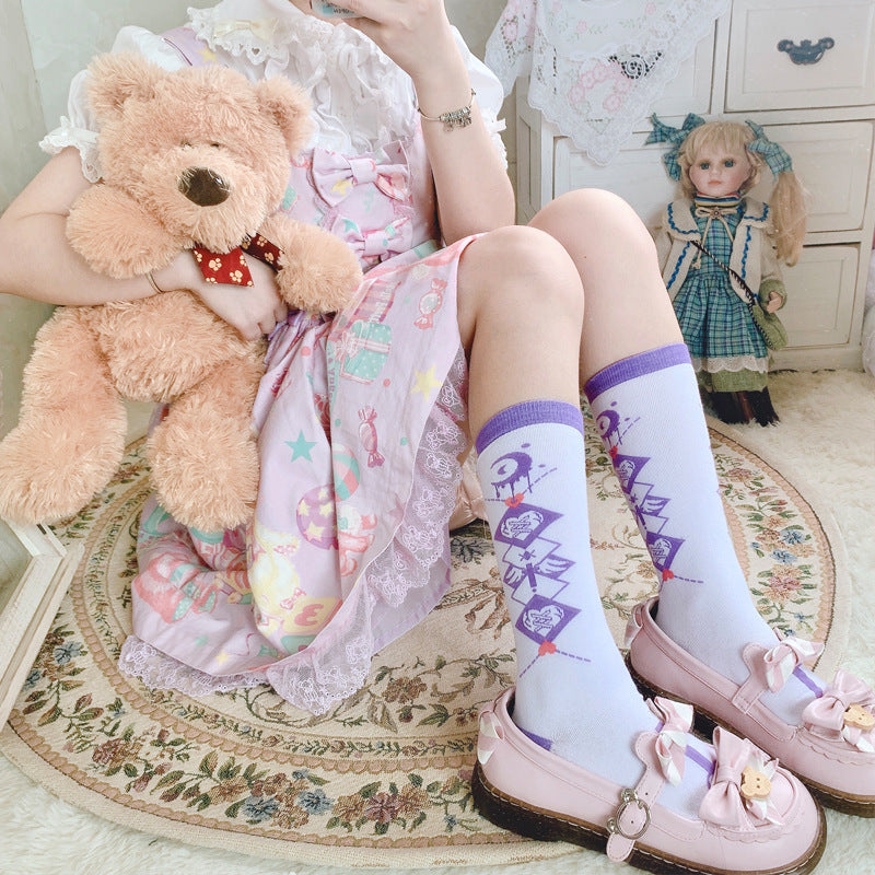 Hip-Hop Street E-Sports Girl JK Uniform Wadenhohe Baumwollsocken