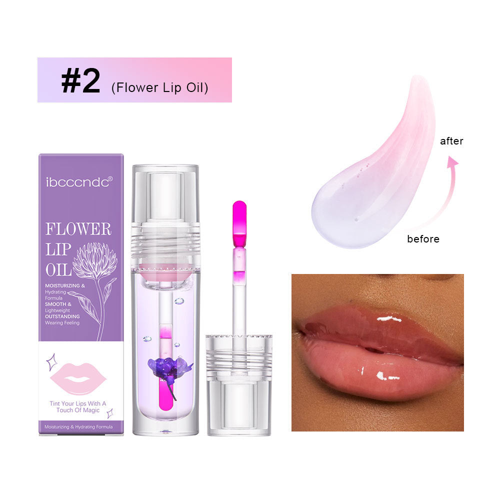 Flower Color Changing Lip Oil – Moisturizing Jelly Lip Gloss