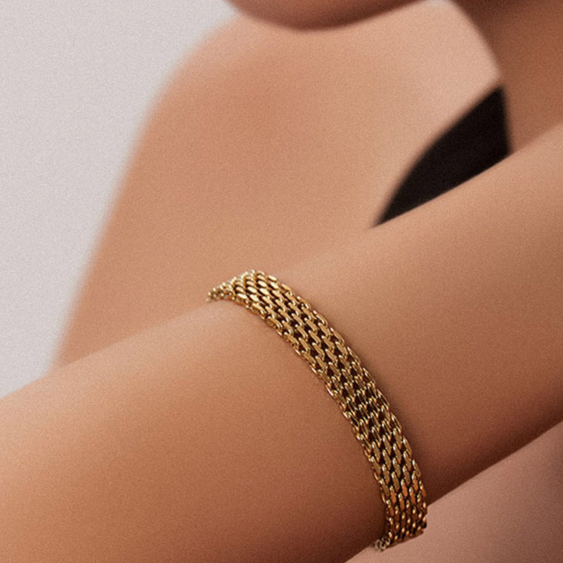 Damen Kettenarmband Business Casual Gold Silber Metall Armband Schmuck