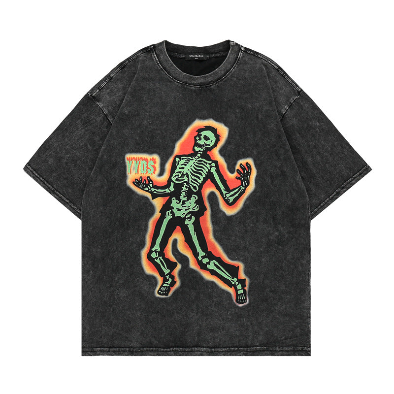 Distressed Portrait Print T-Shirt | Retro Hip-Hop Cotton Tee – Unisex