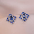 Sapphire Zircon Flower Special Interest Light Luxury Design Pendant Elegant Outfit