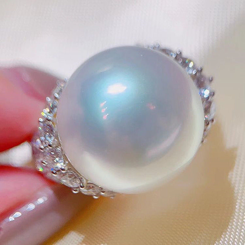 Pearl Zircon Ring – White Gold Color | AdriaPulse