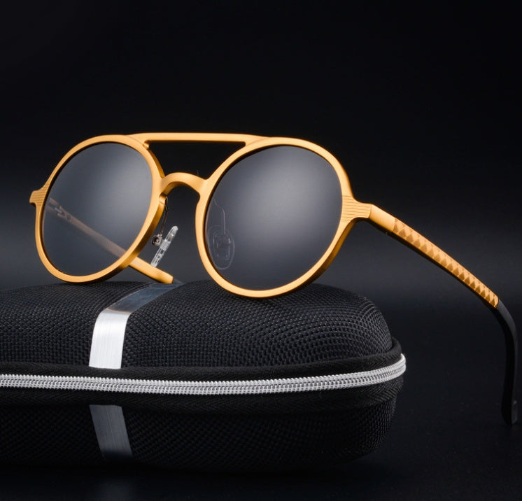 Polarized Round Sunglasses | Aluminum-Magnesium Vintage Frame – 5 Colors